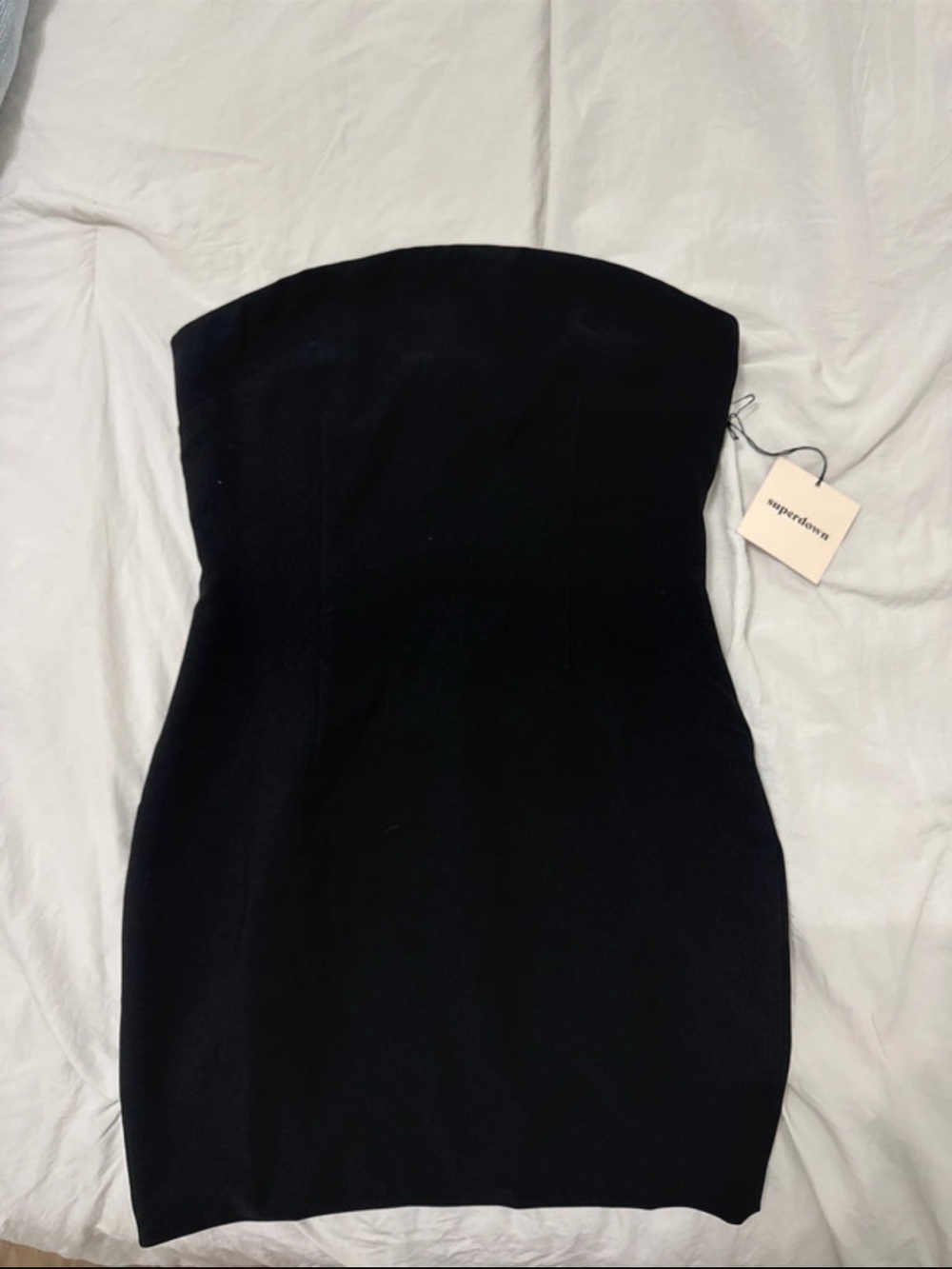 superdown Strapless Black Bodycon Mini Dress